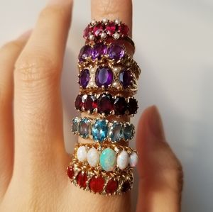 Antique vintage victorian opal amethyst gold ring